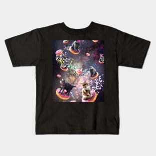 Galaxy Donut Cat, Space Cats Riding Donuts Kids T-Shirt